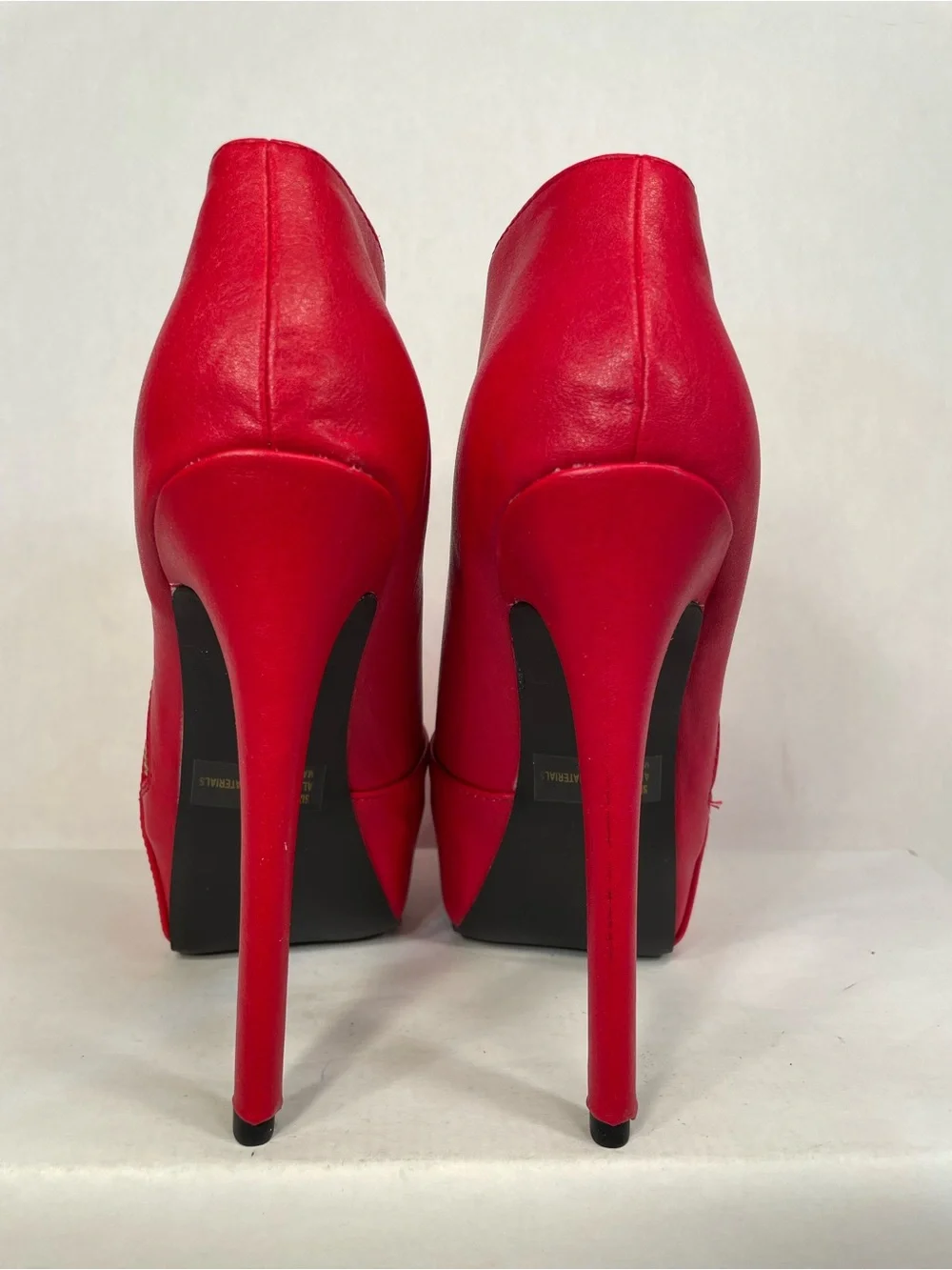 Qupid Red Platform Ankle Bootie